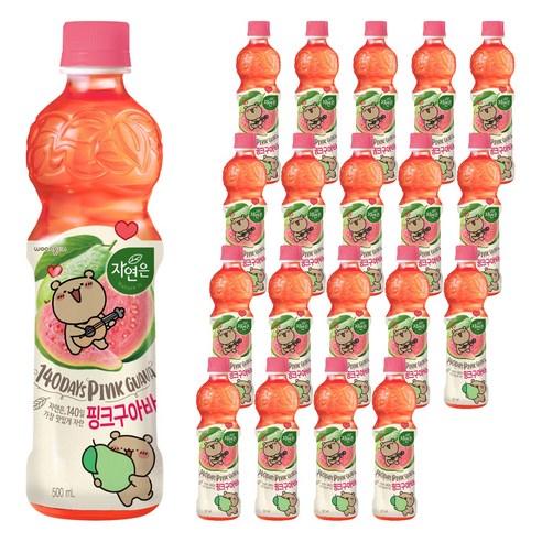 자연은 핑크구아바 음료, 20개, 500ml