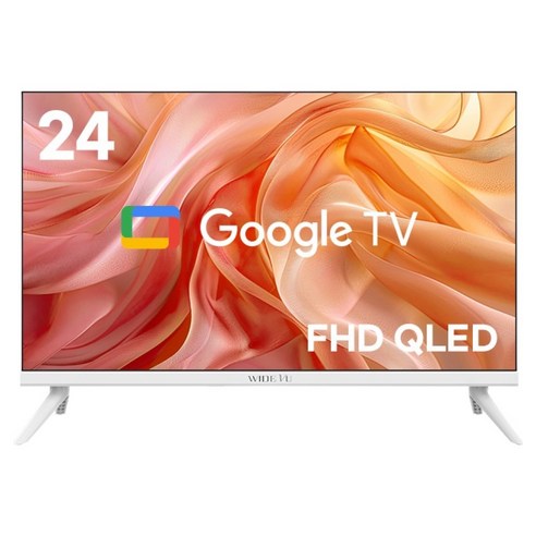 와이드뷰 FHD QLED 구글 스마트TV 화이트, GTWV240FHDQDC, 고객직접설치, 스탠드형, 60cm(24인치)