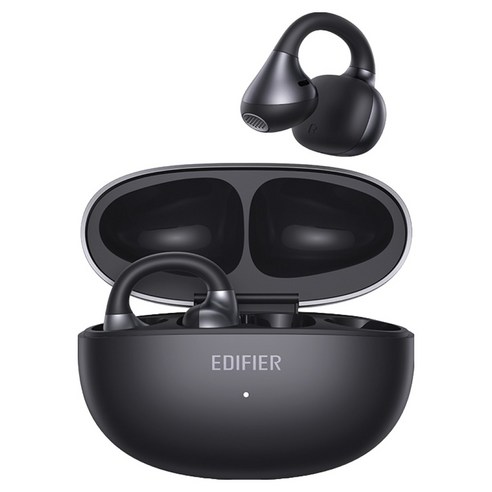 에디파이어 Comfo Bass 오픈 이어 6.1 AI 음성번역 오픈형 귀찌 블루투스 이어폰, 블랙, EDF200254