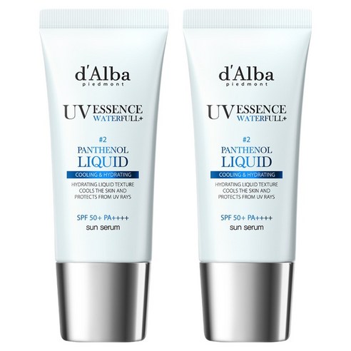 달바 워터풀 판테놀 리퀴드 에센스 선세럼 SPF50+ PA++++, 2개, 50ml