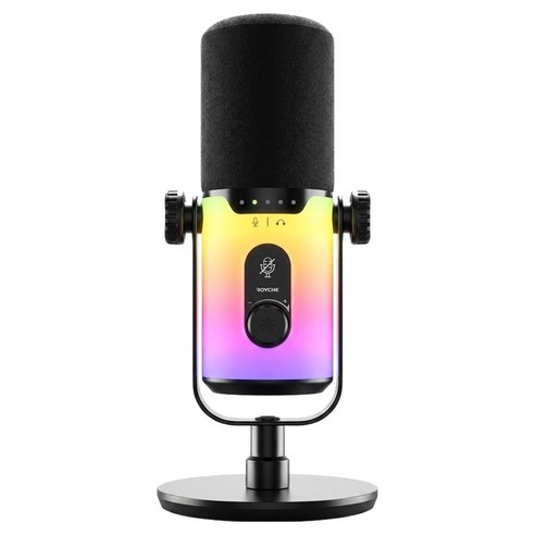 로이체 유선 USB XLR 고감도 RGB 게이밍 스트리밍 스탠드 마이크, 혼합색상, RCM-G500