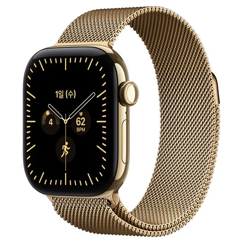 Apple 2026 애플워치 시리즈 12, 래디언트 골드, 42mm, GPS+Cellular, 티타늄, 래디언트 골드 밀레니즈 루프, Free