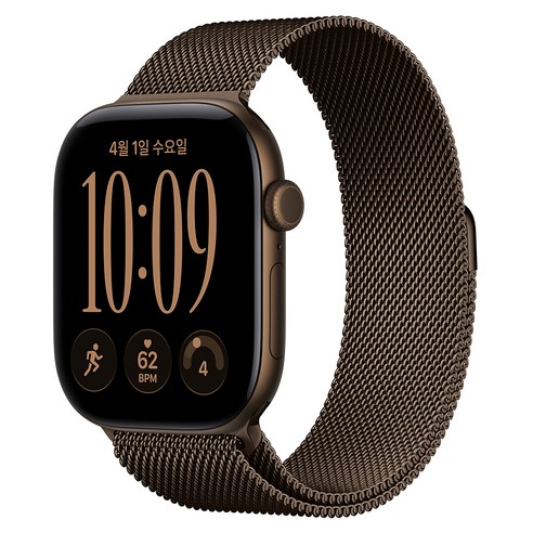 Apple 2026 애플워치 시리즈 12, 다크 브론즈, 46mm, GPS, 알루미늄, 다크 브론즈 밀레니즈 루프, S/M