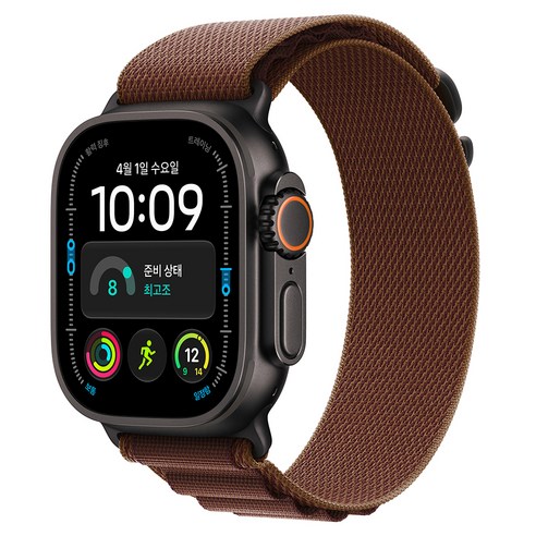 Apple 2026 애플워치 Ultra 4, 블랙, 49mm, GPS+Cellular, 버건디 알파인 루프, Large