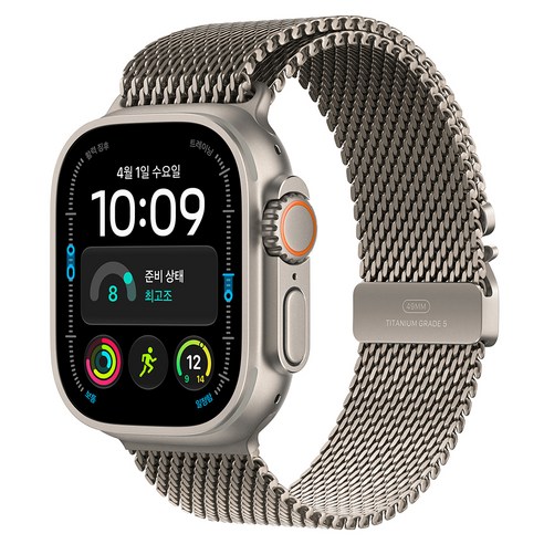 Apple 2026 애플워치 Ultra 4, 내추럴, 49mm, GPS+Cellular, 내추럴 티타늄 밀레니즈 루프, Medium