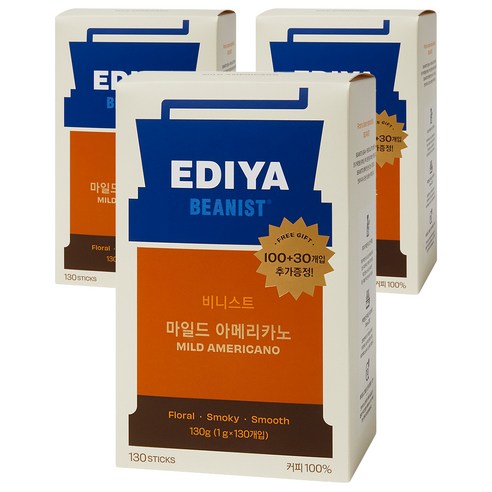 이디야 비니스트 마일드 원두커피믹스, 1g, 130개입, 3개