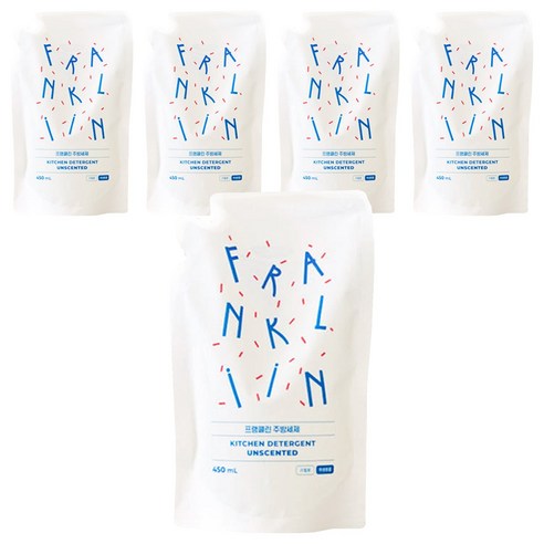 FRANKLIIN 유아용 주방세제 리필, 5개, 450ml