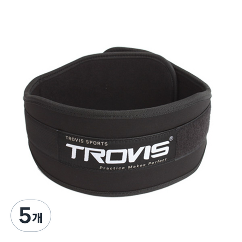 TROVIS 네오플랜 역도벨트 L/XL 허리보호대, 블랙, 5개