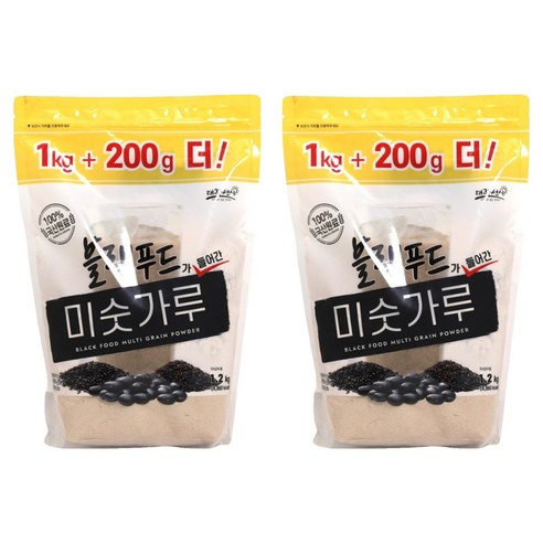 태광선식 블랙푸드가 들어간 미숫가루, 2개, 1.2kg