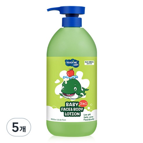 터치미 키즈 베이비 3in1 올인원 페이스 앤 바디로션 대용량, 1L, 5개