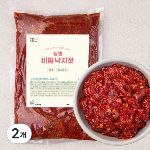 웰웰 비빔낙지젓, 1kg, 2개