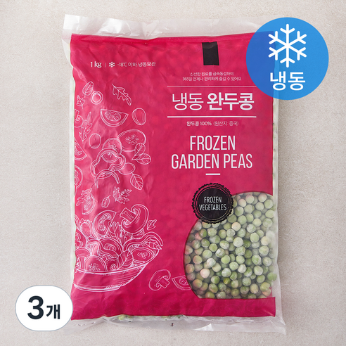 글로벌냉동식품 완두콩 (냉동), 3개, 1kg