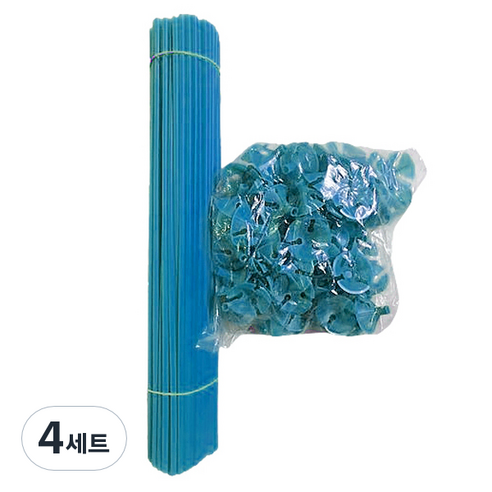 마켓감성 멀티컬러 풍선 홀더 100p + 막대 100p 세트, 블루, 4세트