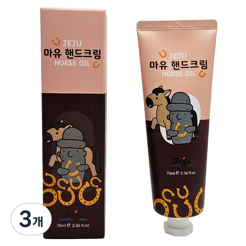제주갬성 마유 핸드크림, 70ml, 3개