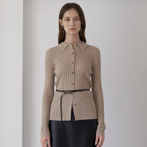 르네제이 여성용 Button Collar Knit