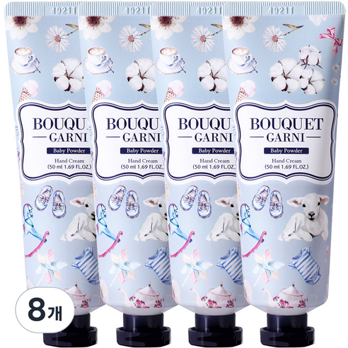 부케가르니 핸드크림 베이비파우더향, 50ml, 8개