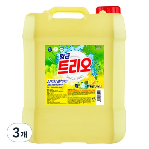 트리오 주방세제, 14kg, 3개