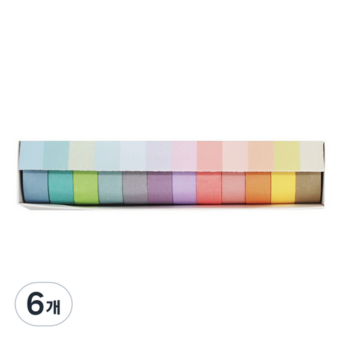 마스킹 종이 마스킹 마카롱 테이프 DIY 만들기재료 12색 15mm x 2m, 6개, 12 COLOR