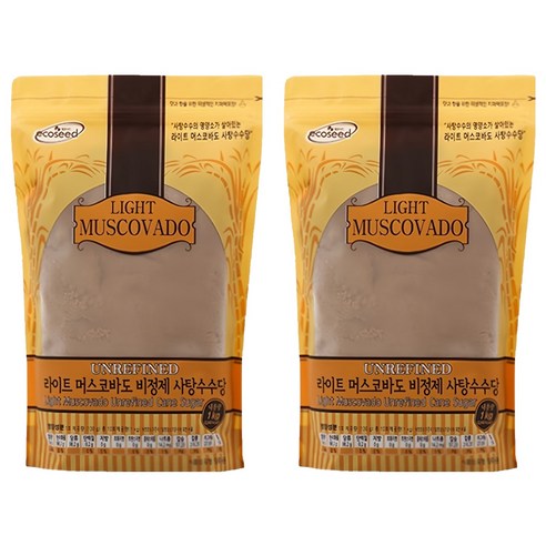 에코씨드 라이트머스코바도, 1kg, 2개