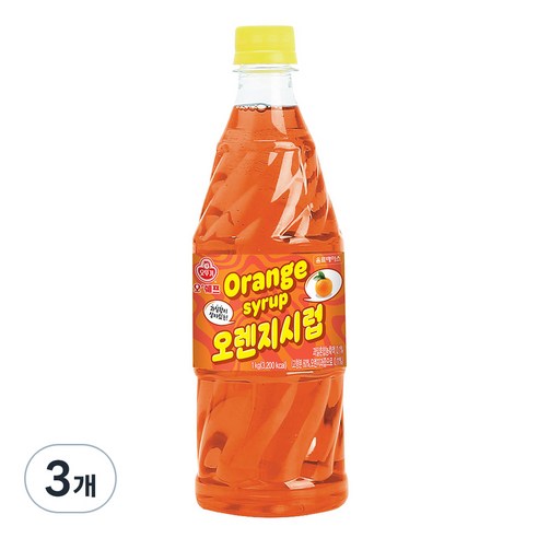 오뚜기 오렌지향 시럽, 1kg, 3개