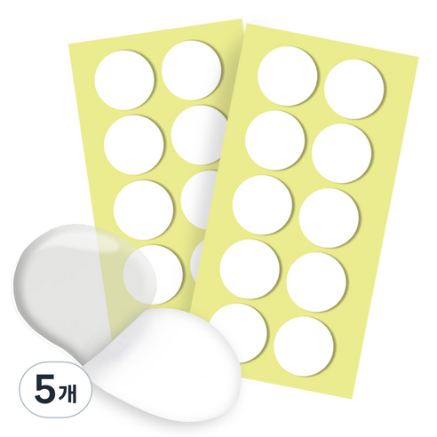 다다 고강력 양면테이프 원형 35mm 20p, 투명, 5개