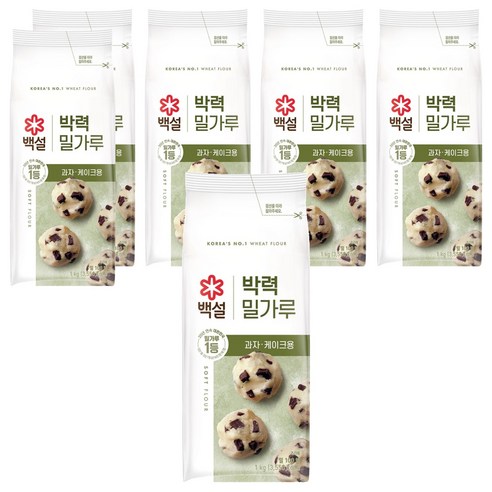 백설 박력 밀가루, 1kg, 6개