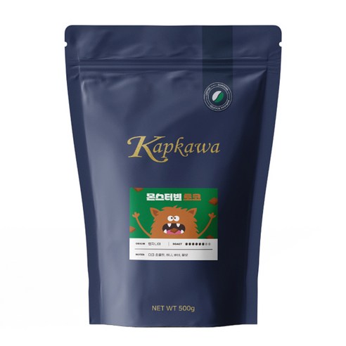 캅카와 몬스터빈 초코 원두커피, 모카포트, 500g, 1개