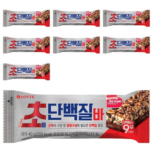 롯데웰푸드 초단백질바, 40g, 8개