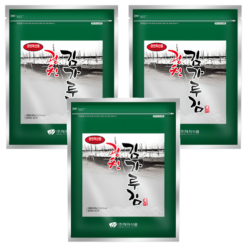 광천해저김 김가루김, 400g, 3개