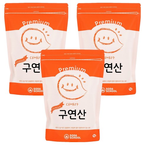 소다스쿨 프리미엄 구연산, 1kg, 3개
