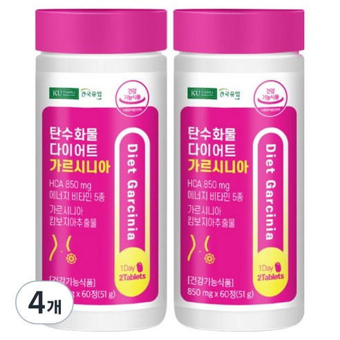 건국유업 탄수화물 다이어트 가르시니아 51g, 60정, 4개