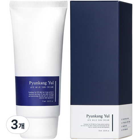 편강 율 아토 마일드 선크림 SPF50+ PA++++, 75ml, 3개