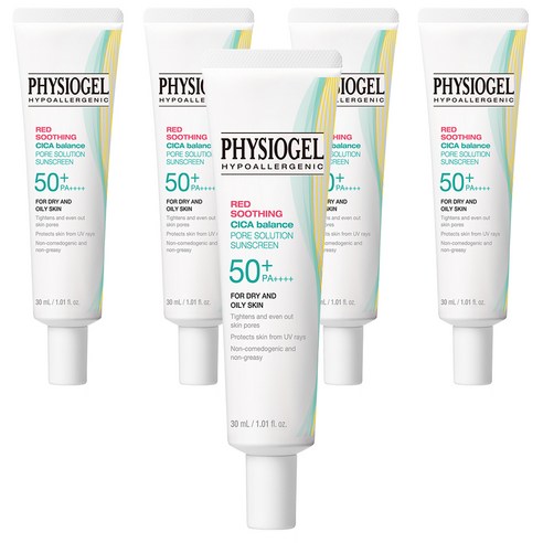 피지오겔 시카밸런스 포어솔루션 썬스크린 SPA 50+ PA++++, 30ml, 5개
