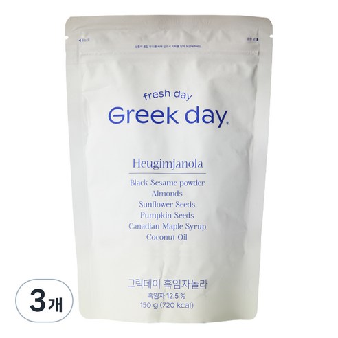그릭데이 흑임자놀라 시리얼, 150g, 3개