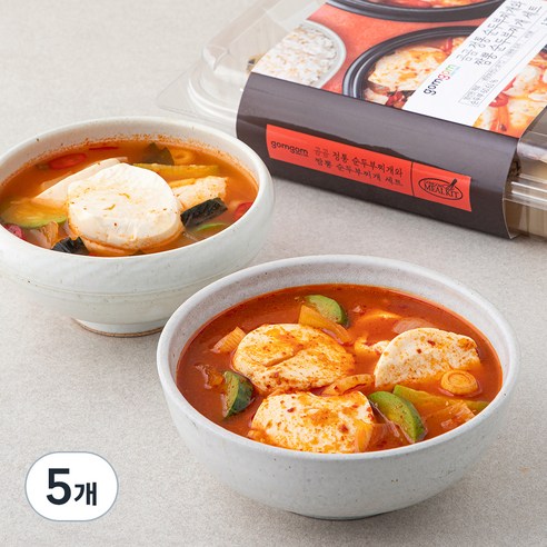 곰곰 정통 순두부찌개 + 짬뽕 순두부찌개 세트, 1.32kg, 5개