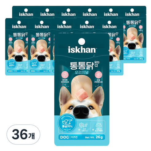 이즈칸 강아지 통통닭 오리지널 알파, 36개, 26g, 닭가슴살맛