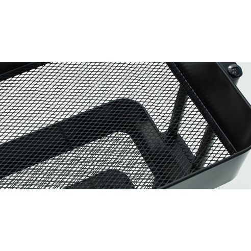 브이앤비리빙 철제 트롤리 선반 3단, 블랙