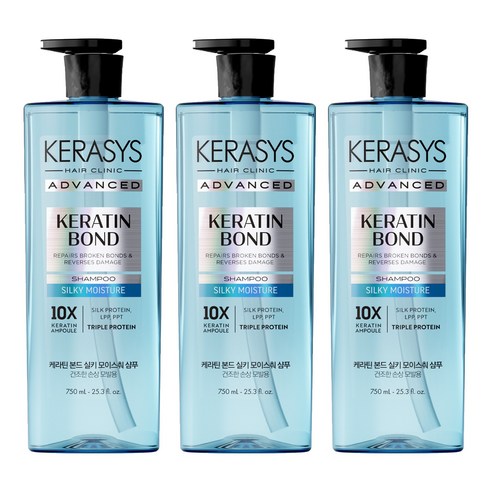 케라시스 어드밴스드 케라틴 본드 실키 모이스춰 샴푸, 3개, 750ml
