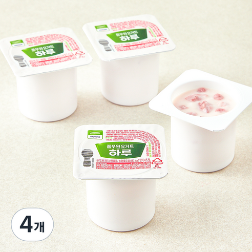 풀무원 다논 하루요거트 딸기 4개입, 80g, 4개