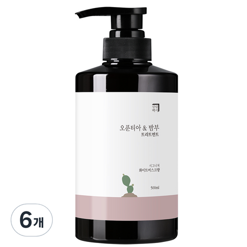살림백서 오푼티아&밤부 트리트먼트 화이트머스크향, 500ml, 6개