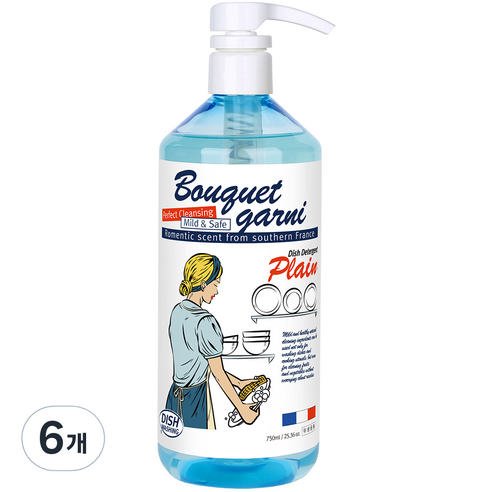 부케가르니 에코 1종 주방세제 무향, 750ml, 6개