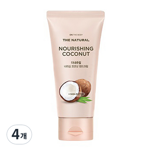 온더바디 더내추럴 핸드크림 너리싱 코코넛향, 75ml, 2개