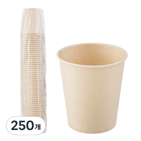 탐사 사탕수수 종이컵 190ml, 250개, 1개입