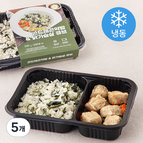 건강한끼 곤드레곤약밥 & 닭가슴살큐브 (냉동), 239g, 5개