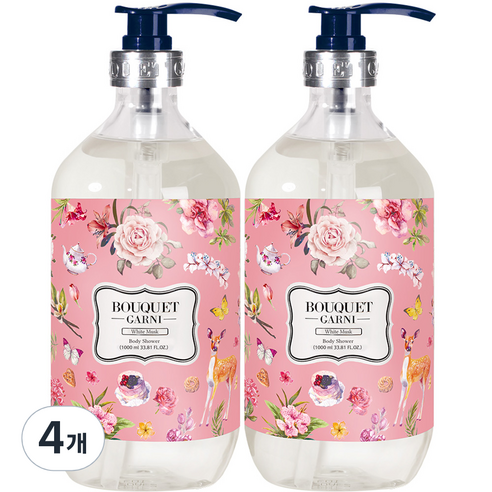 부케가르니 바디워시 화이트머스크, 1000ml, 4개