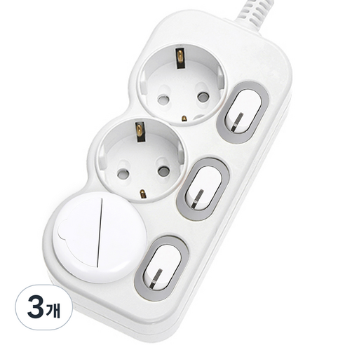 에코파워탭 LED 개별 절전 멀티탭 3구 EPM-L203, 2m, 3개