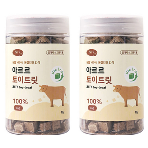 동원아르르 반려동물 토이트릿 동결건조 간식 1cm, 소간, 70g, 2개
