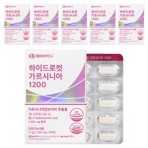 에버비키니 하이드로컷 가르시니아 1200, 60정, 6개