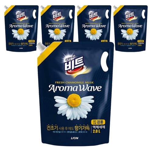 비트 아로마웨이브 일반 드럼 겸용 리필 카모마일향, 5개, 2L