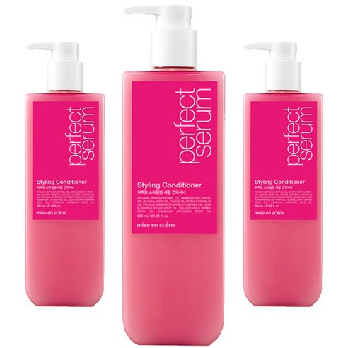 미쟝센 퍼펙트 스타일링 세럼 컨디셔너 파우더리향, 680ml, 3개